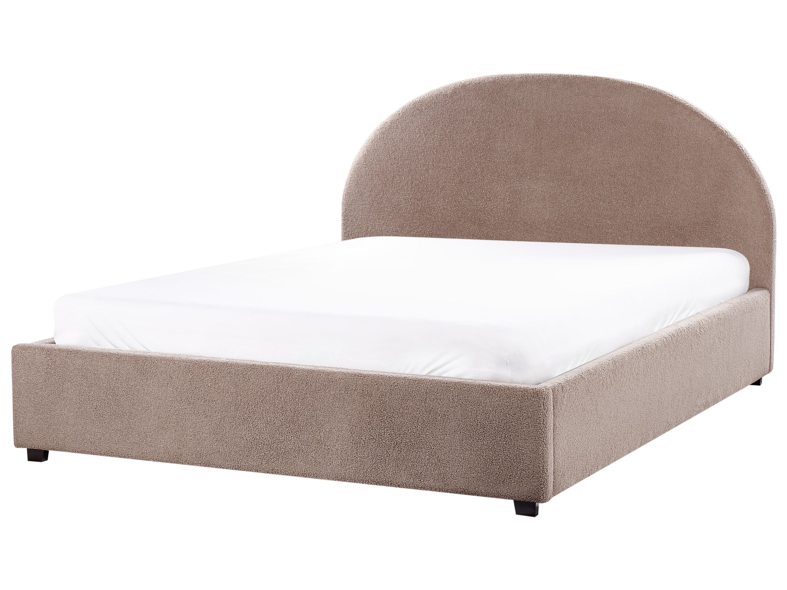 Cama con almacenaje vaucluse bouclé gris pardo 160 x 200 cm