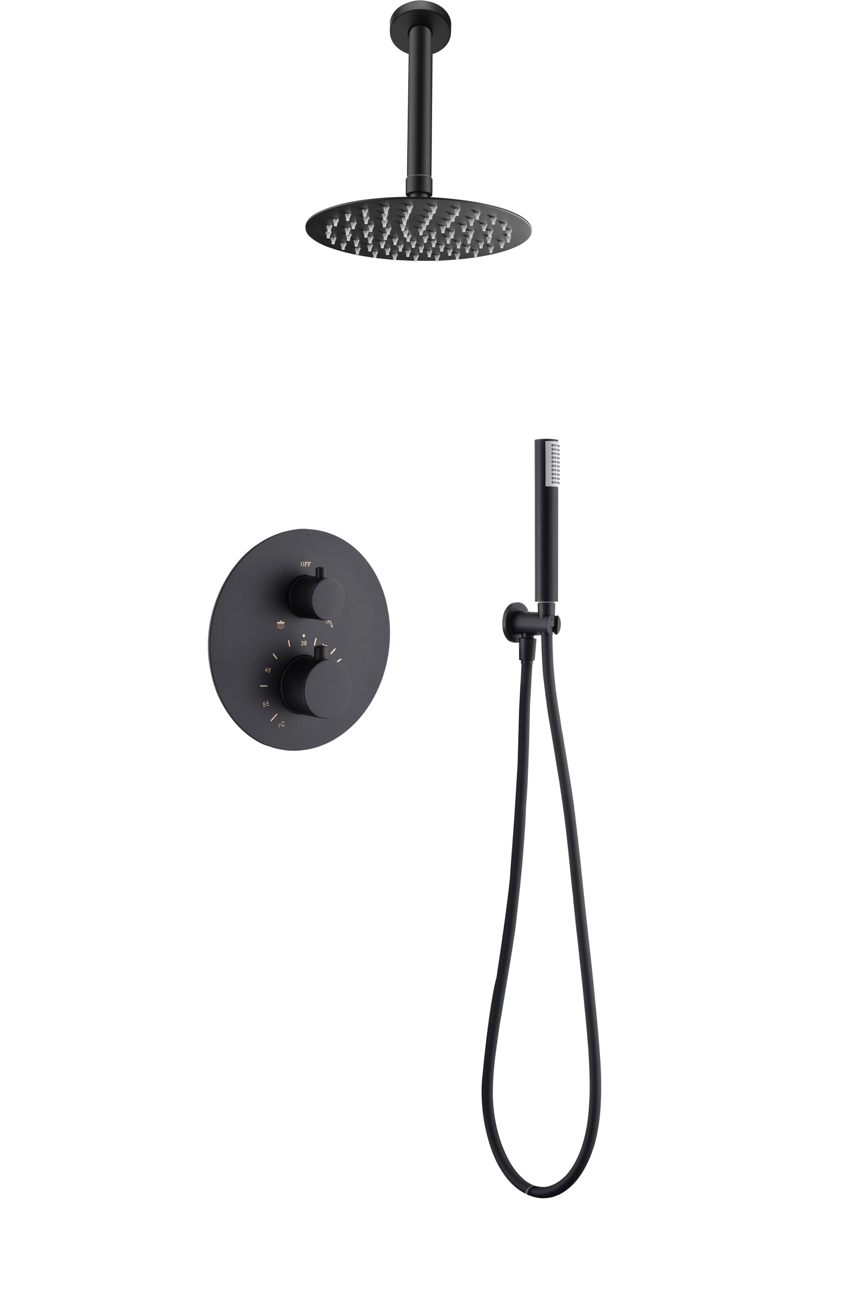 Imex - columna ducha empotrada termostática negro serie tívoli