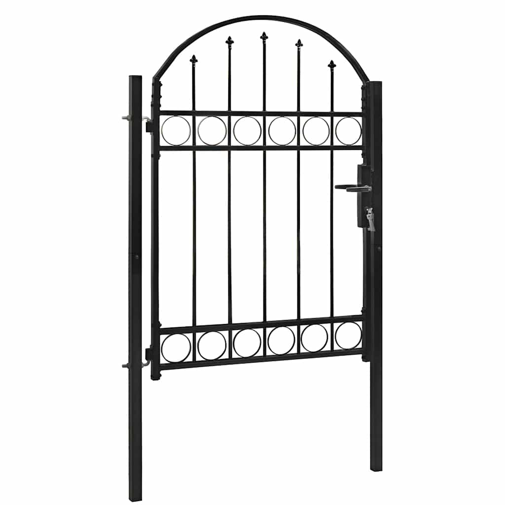vidaXL puerta de valla assen con arco superior de acero, 102 x 125 cm,