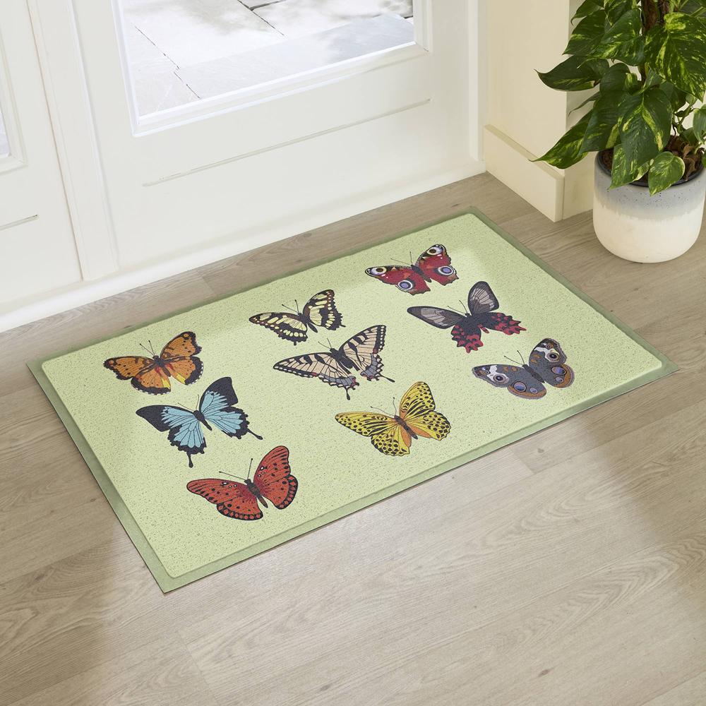Felpudo para exterior con diseño de mariposas (90 x 60 cm)