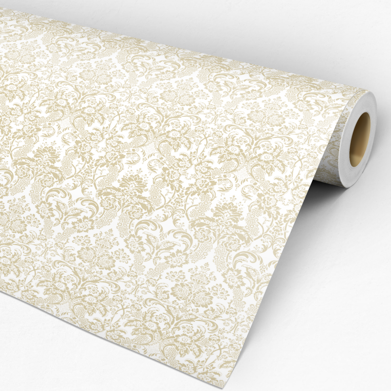 Papel pintado victoriano beige 60cm por 250cm
