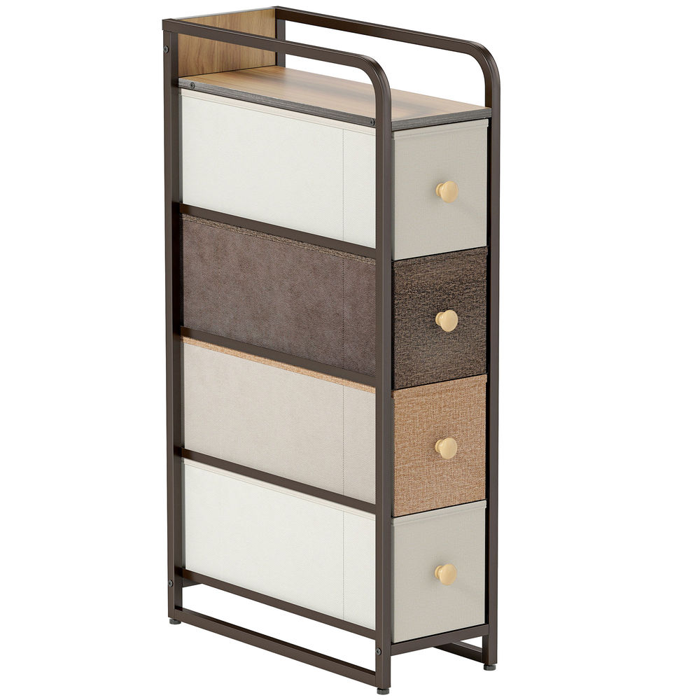 Cómoda de tela 20x47x84.5 cm tela no tejida, acero multicolor Homcom