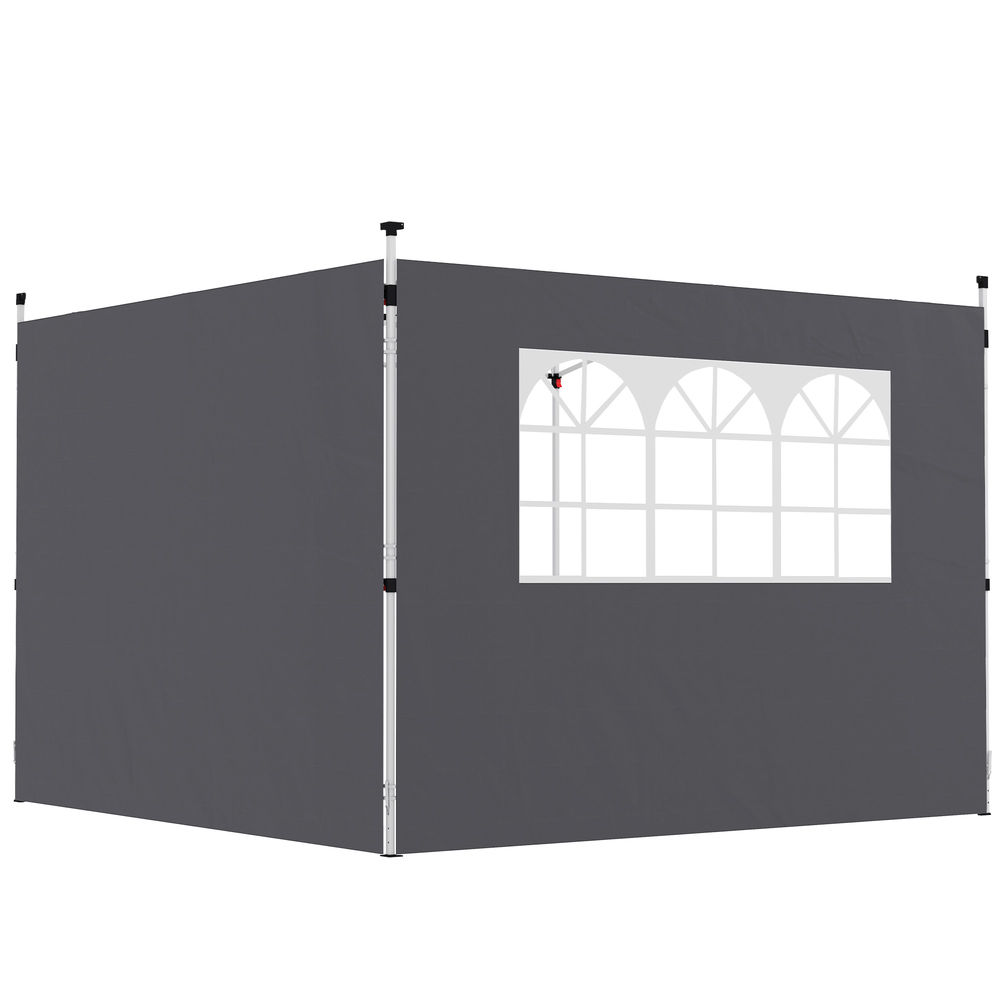 Paredes laterales carpa 295x200 cm tela oxford color gris Outsunny