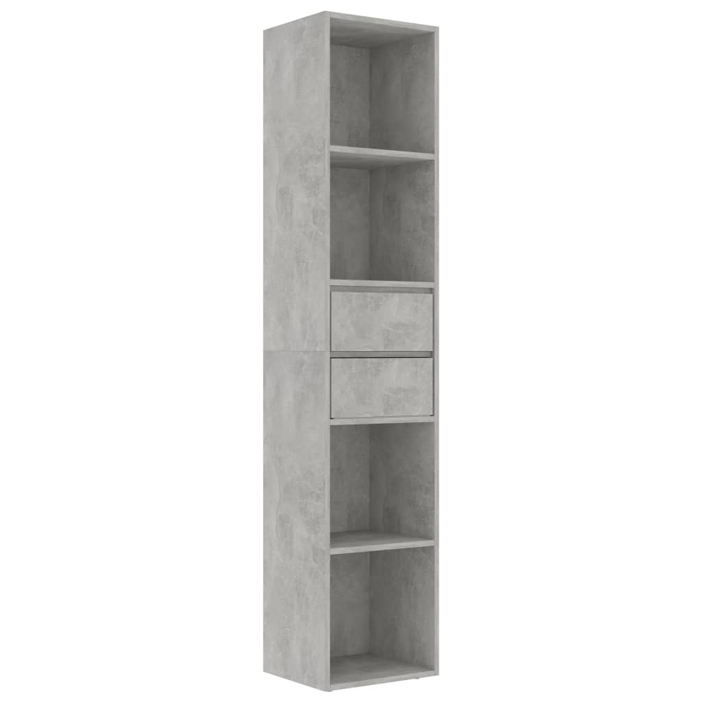 vidaXL estantería madera contrachapada gris hormigón 36x30x171 cm