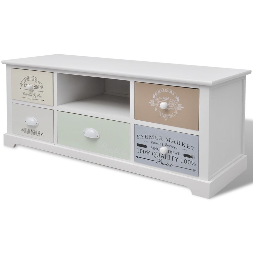 Práctico aparador de tv de diseño en estilo francés