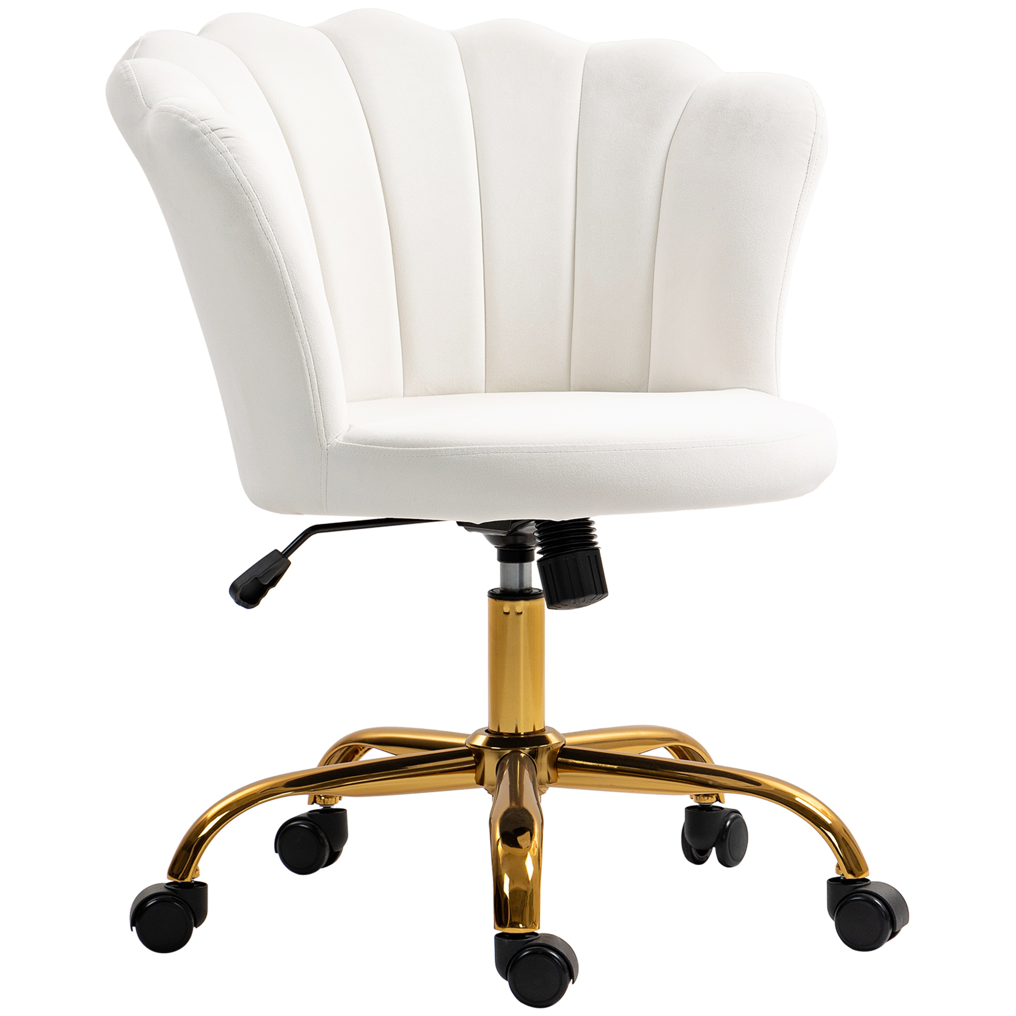 Silla de oficina terciopelo (100% poliéster) blanco 69x64x90 cm