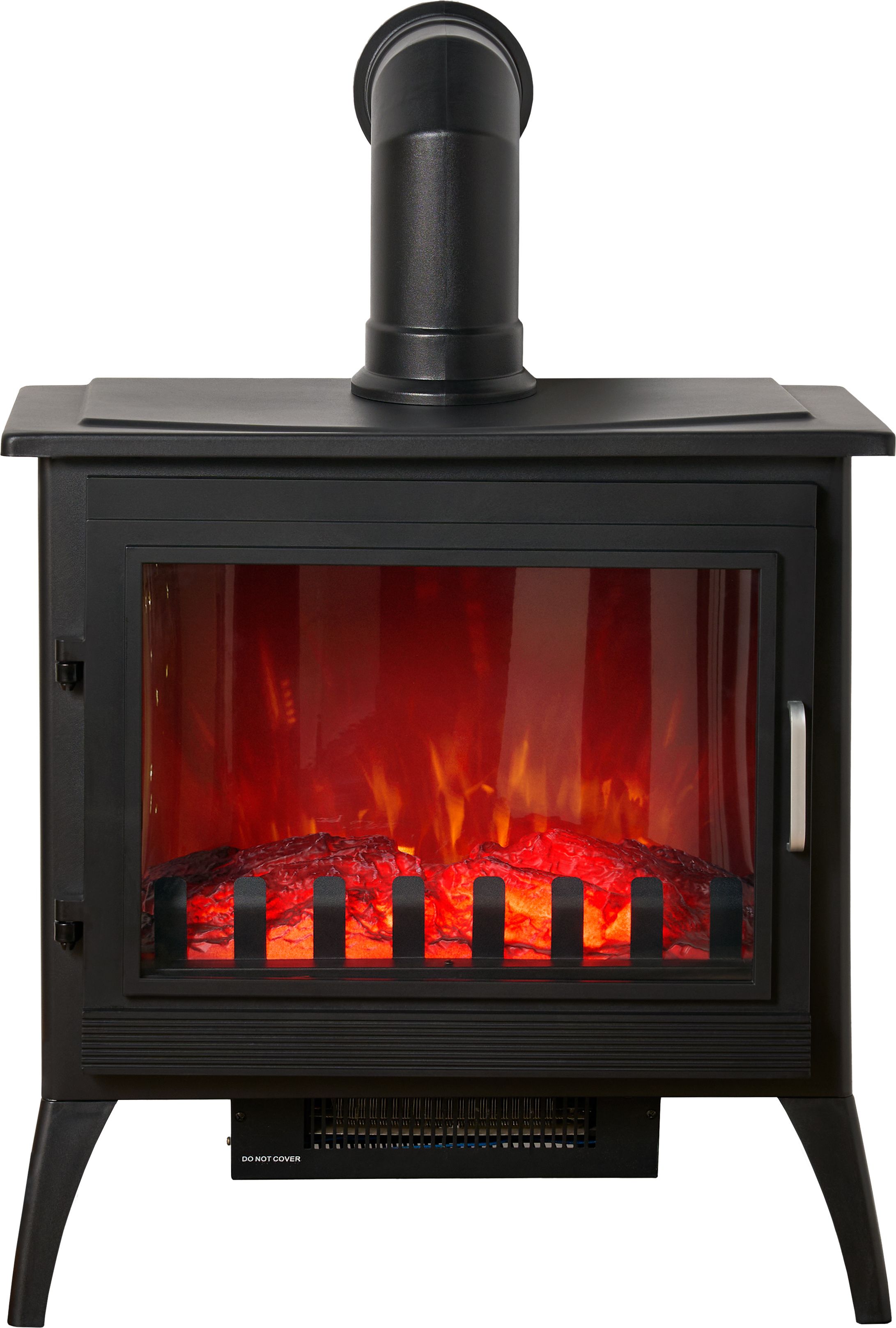 Sureflame marlow estufa eléctrica en negro mate con tubo de chimenea