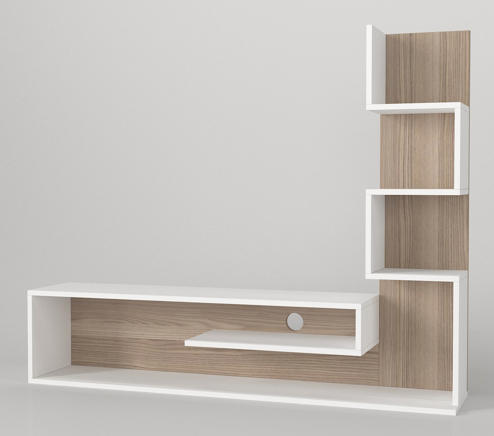 Mesa de tv 150 cm blanco córdoba con estantería