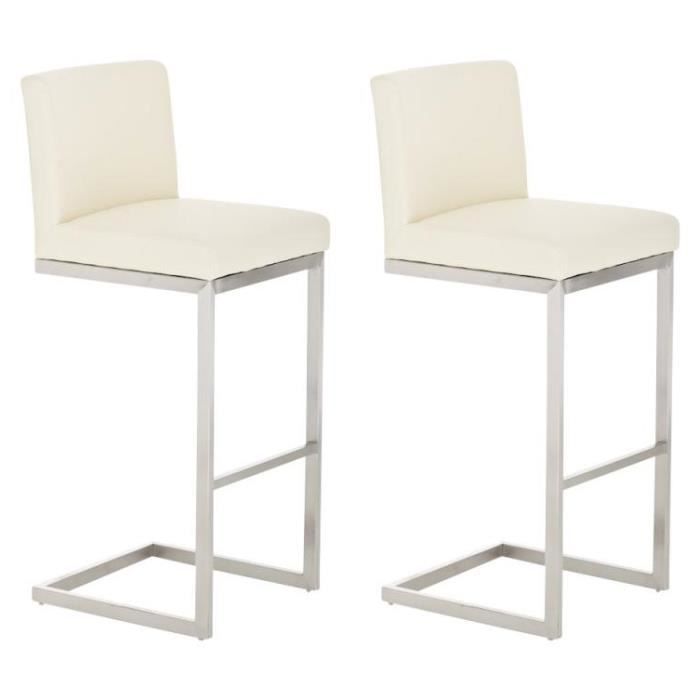 Taburetes de bar modernos - similpiel crema - 2u