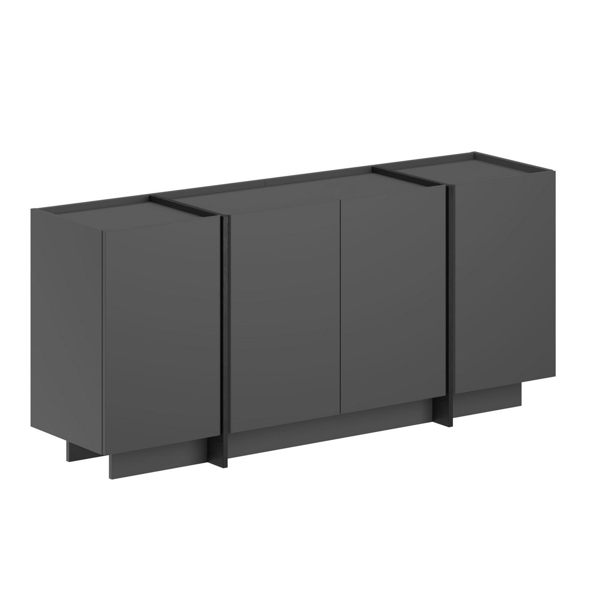 Aparador de madera <<dorma>> - 180 x 45 x 80 cm - antracita / negro