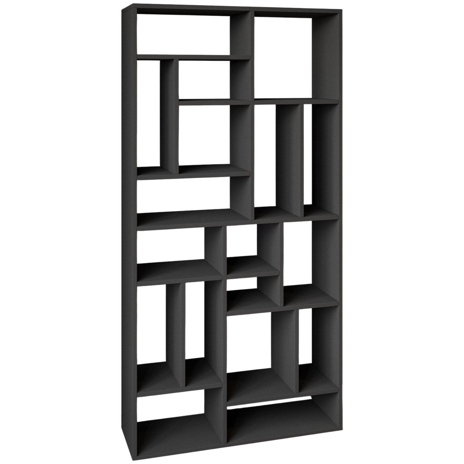 Librería de madera "nicola" - 90 x 30 x 180 cm - gris antracita