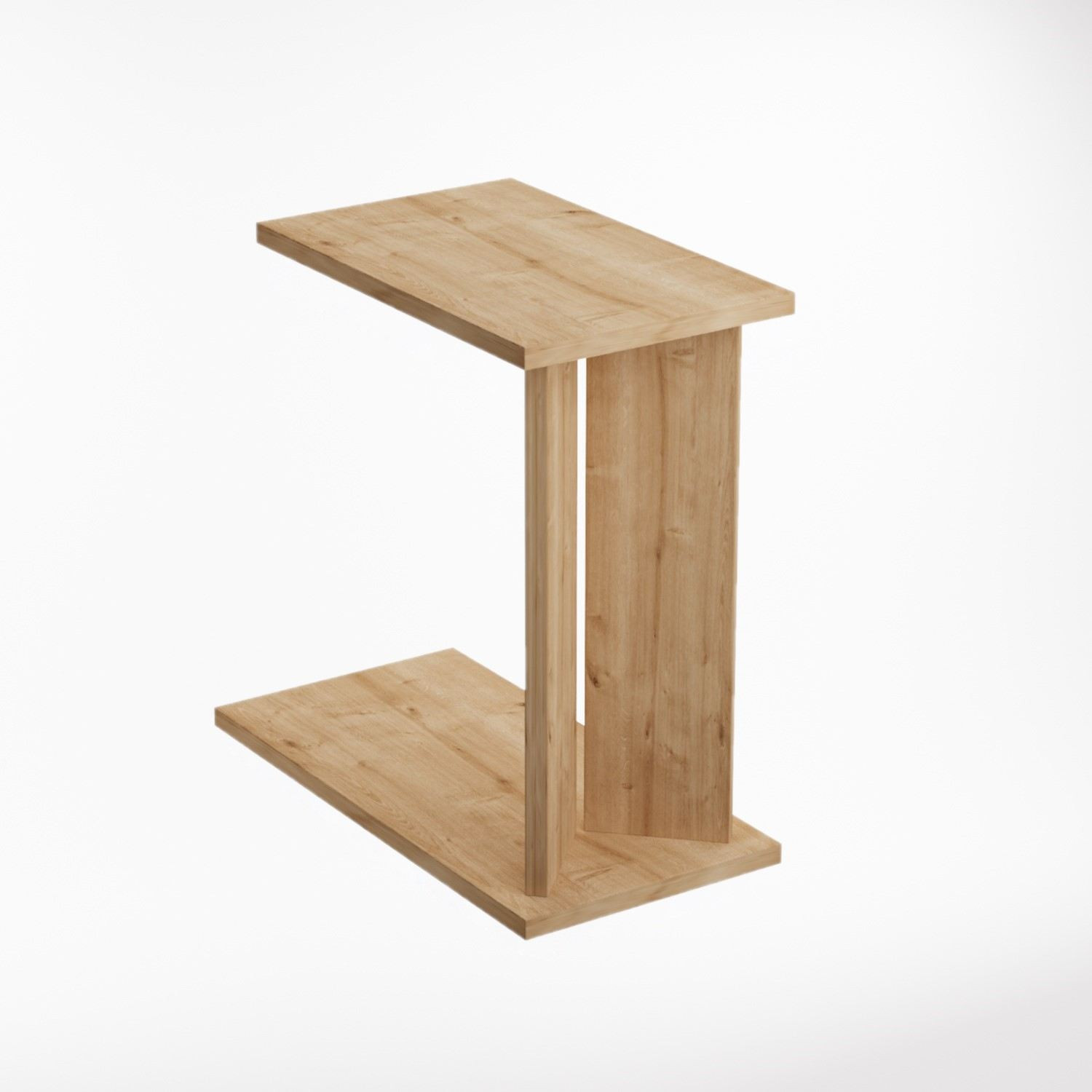 Mesa auxiliar de madera "lun" - 25 x 50 x 48 cm - beige