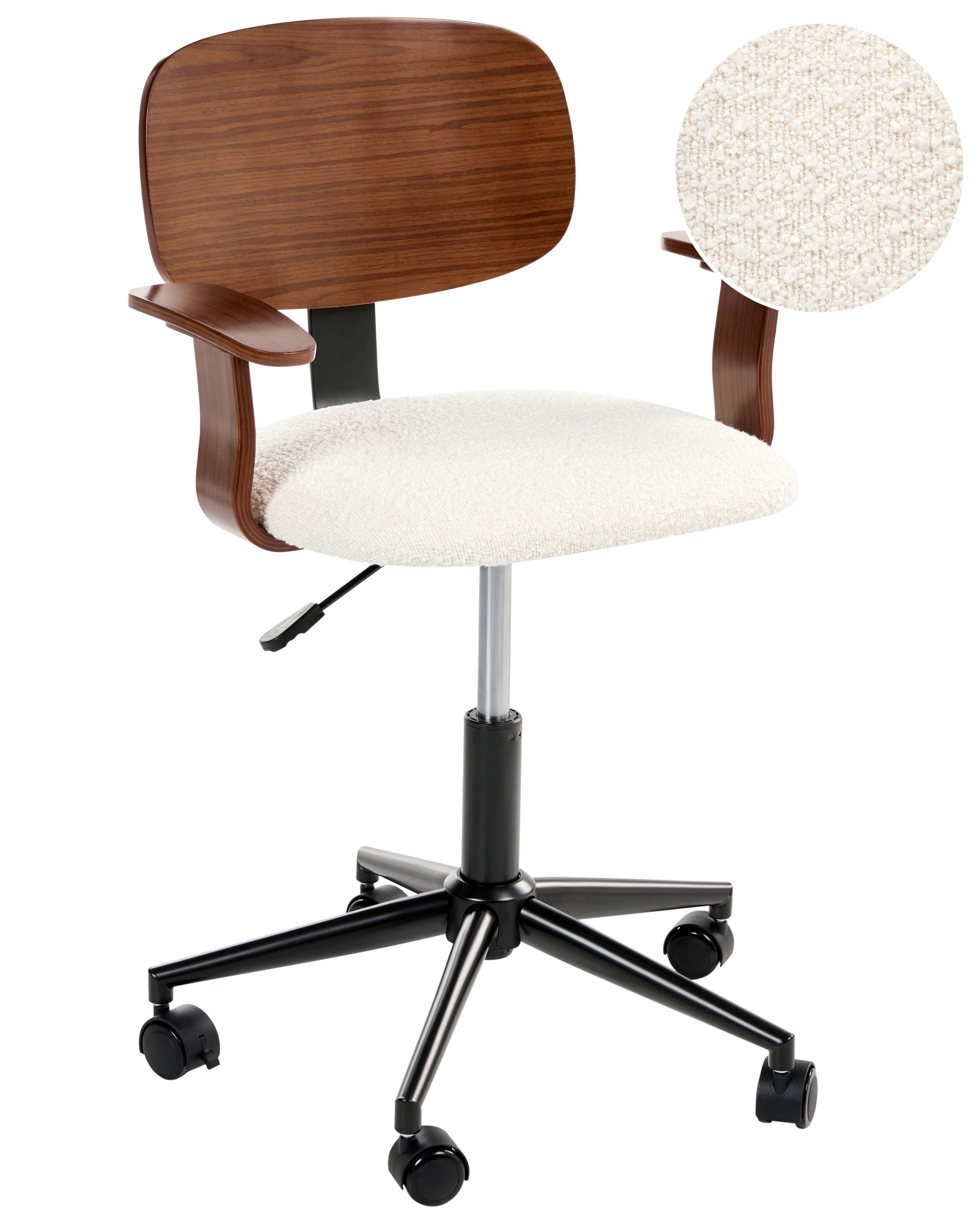 Silla de escritorio gunnison bouclé blanco crema