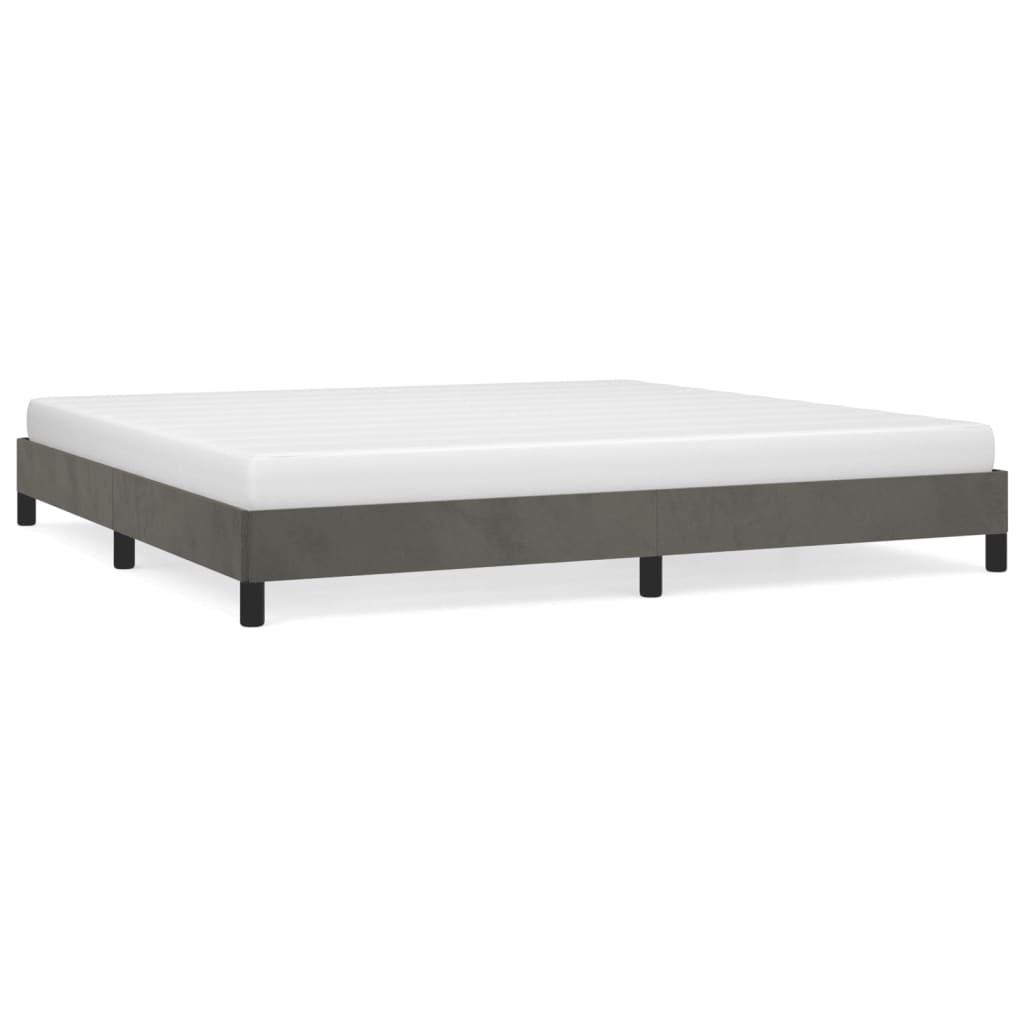 Cama 200x200 cm de terciopelo gris oscuro