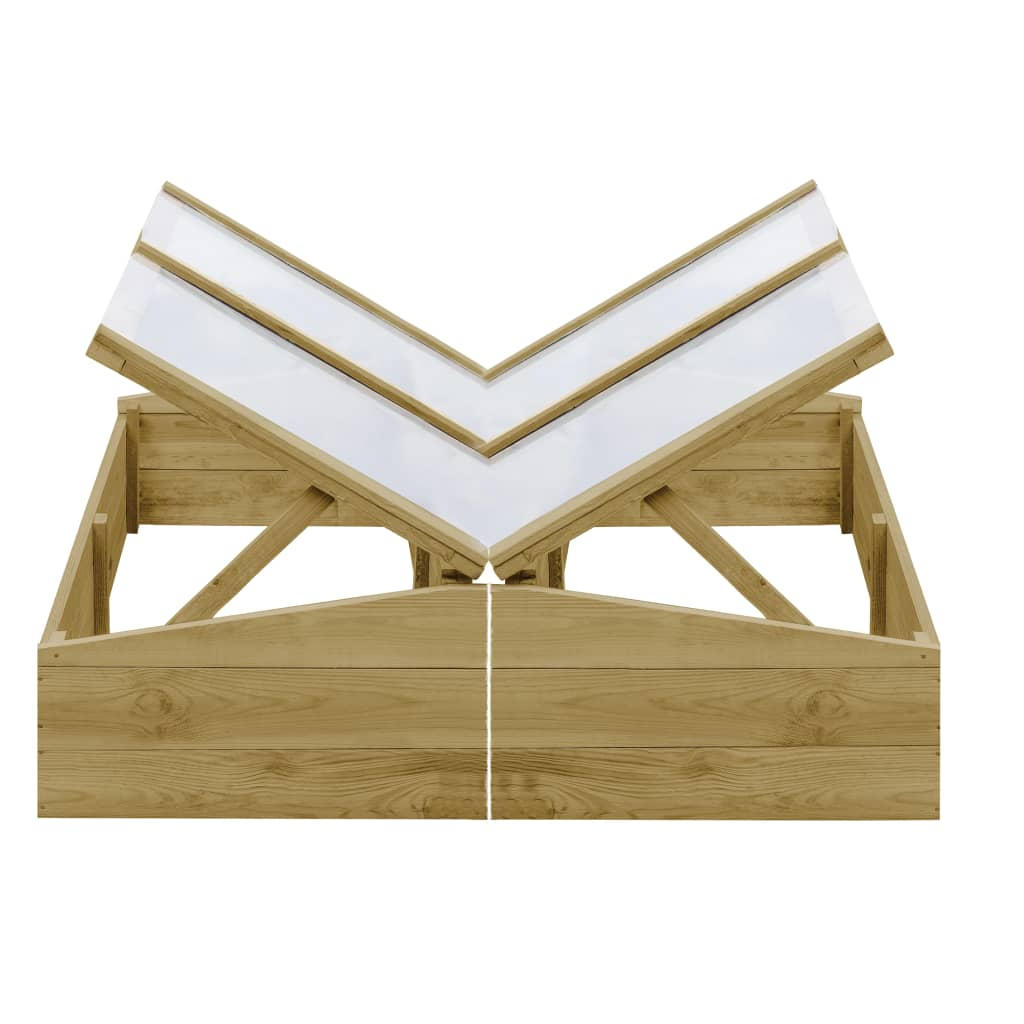 vidaXL invernadero de madera de pino impregnada 2 uds 100x50x35 cm