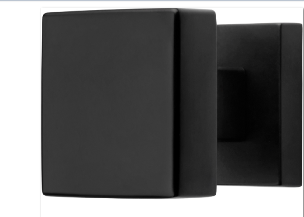 2 manilla roseta cuadrada, negro, para puerta interior sin llave.