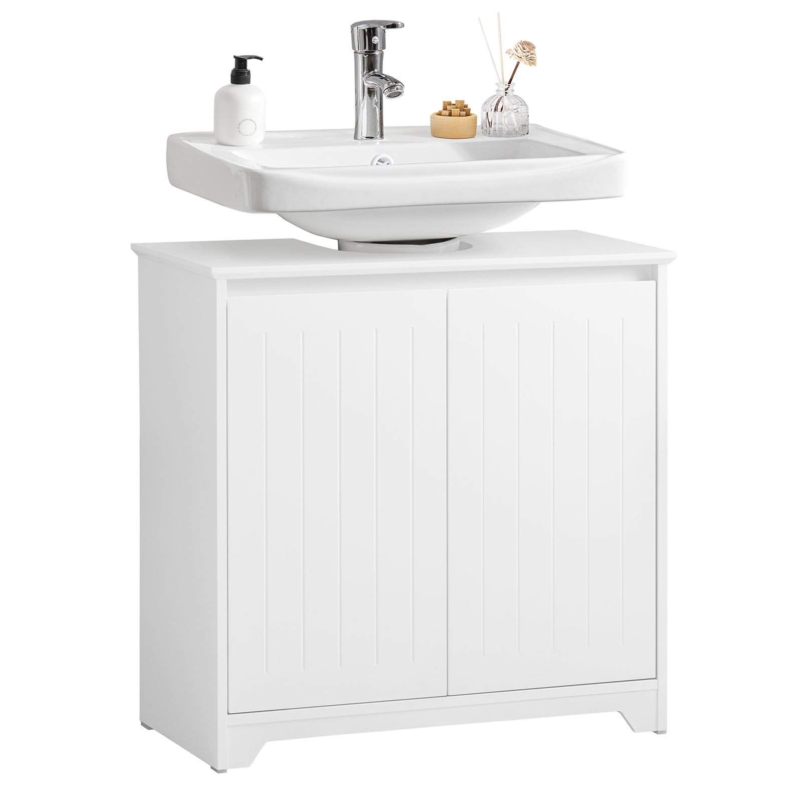 Mueble para debajo del lavabo con 2 puertas bzr108-ii-w sobuy