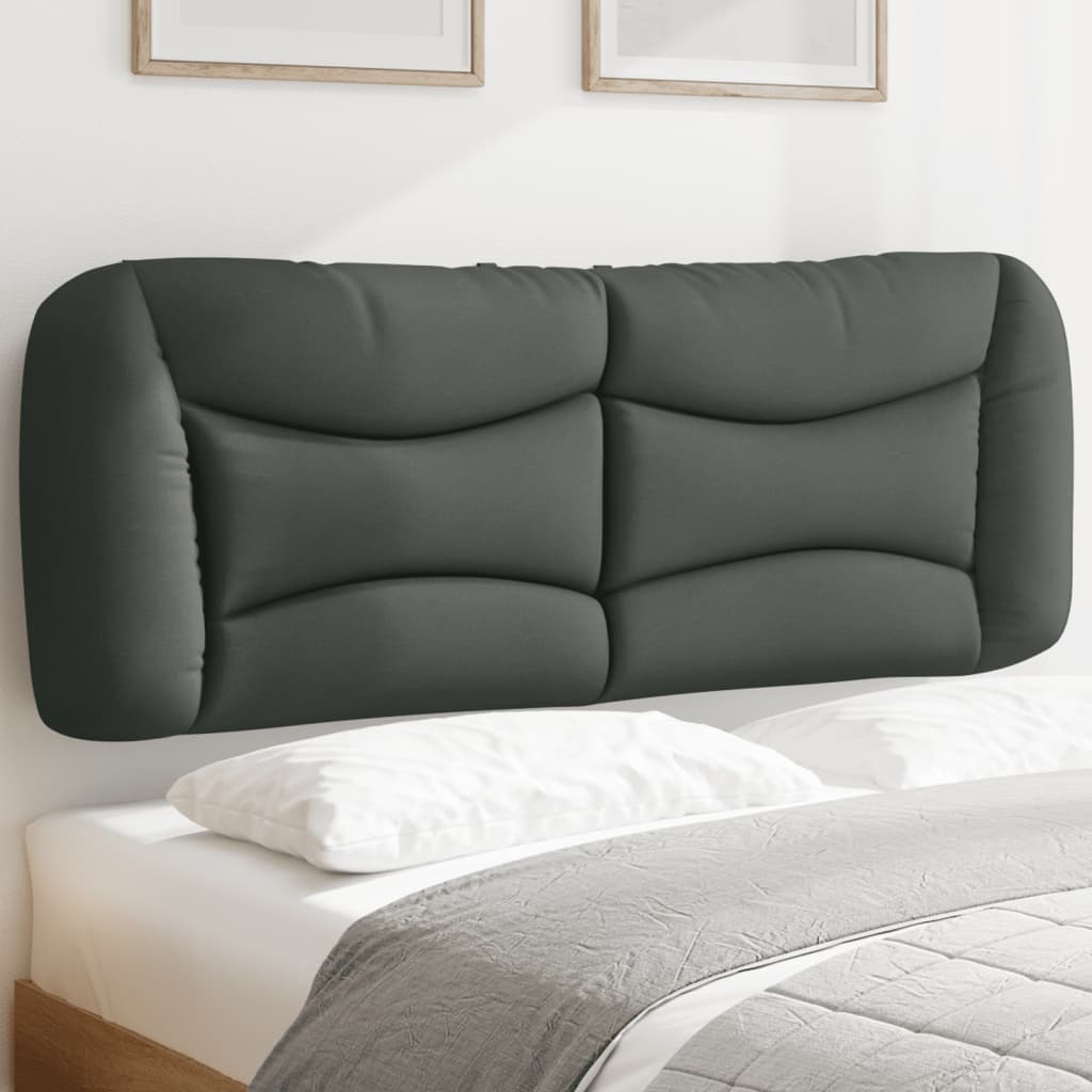Cabecero de cama acolchado tela gris oscuro 140 cm eso2382