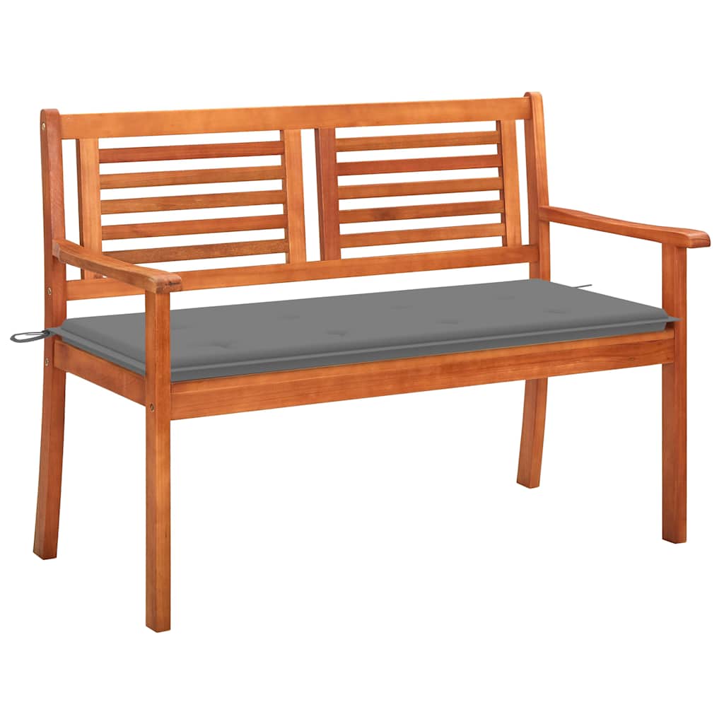 Banco de jardín 2 plazas madera maciza eucalipto y cojín 120 cm joy928503