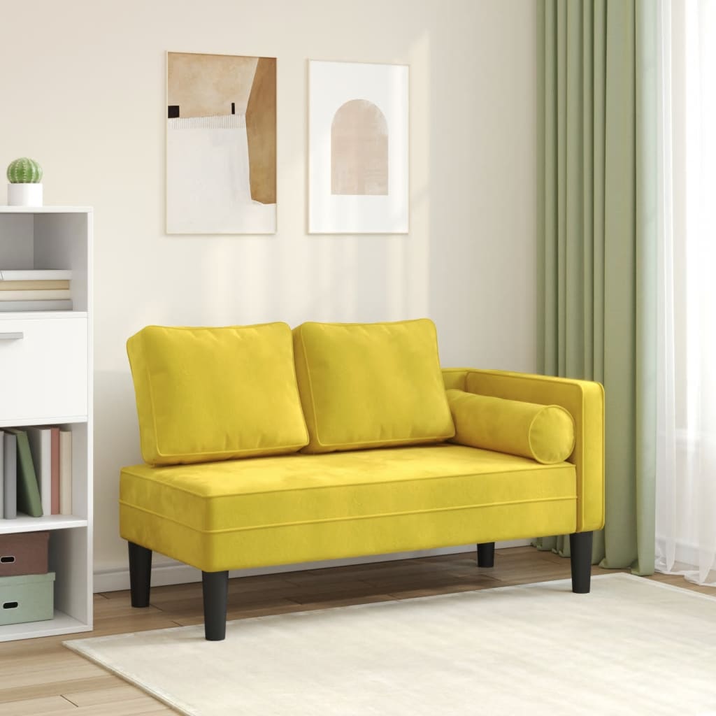 Sofá diván con cojines terciopelo amarillo oif434760
