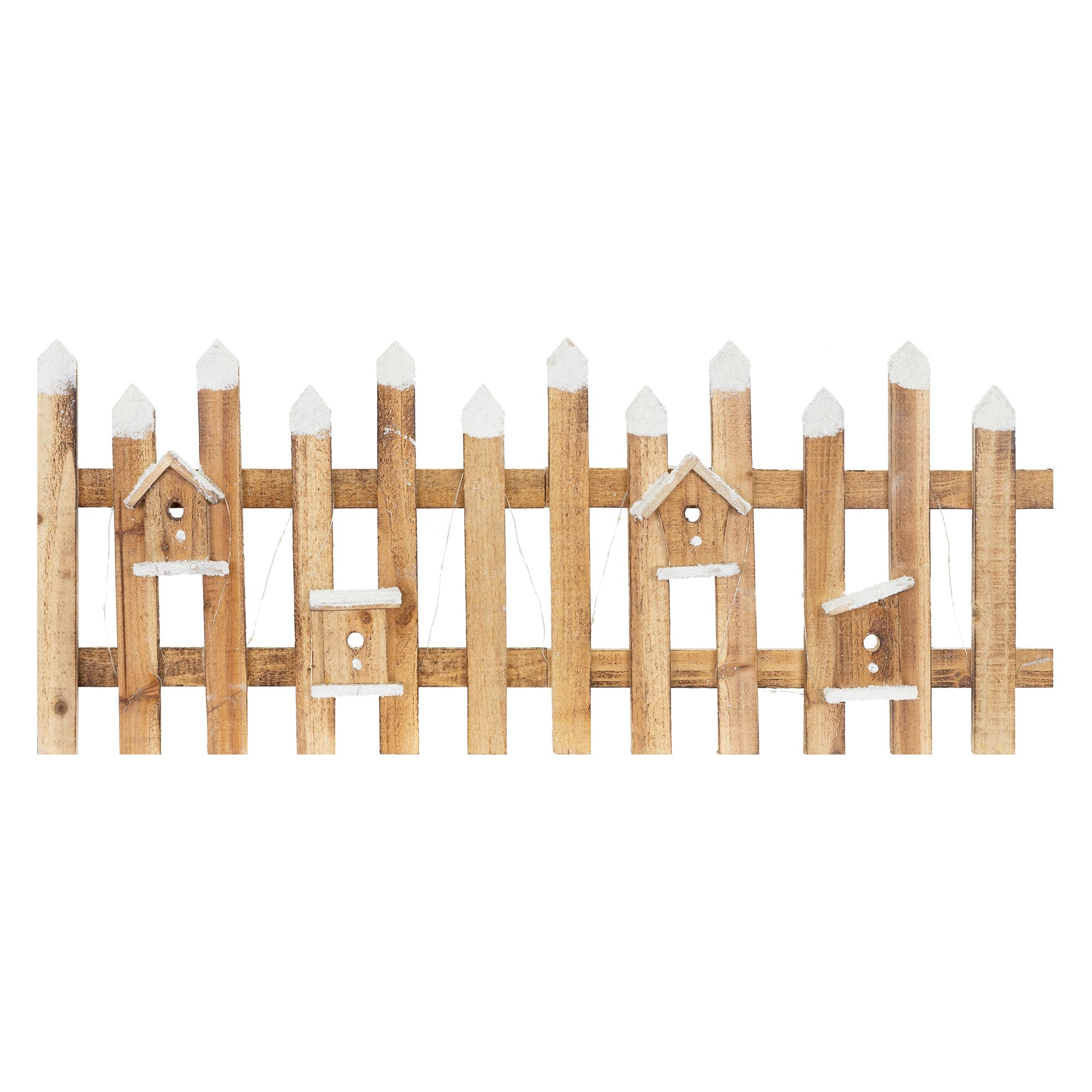 Valla decorativa navidad con LED, 98x39 cm marrón ecd germany