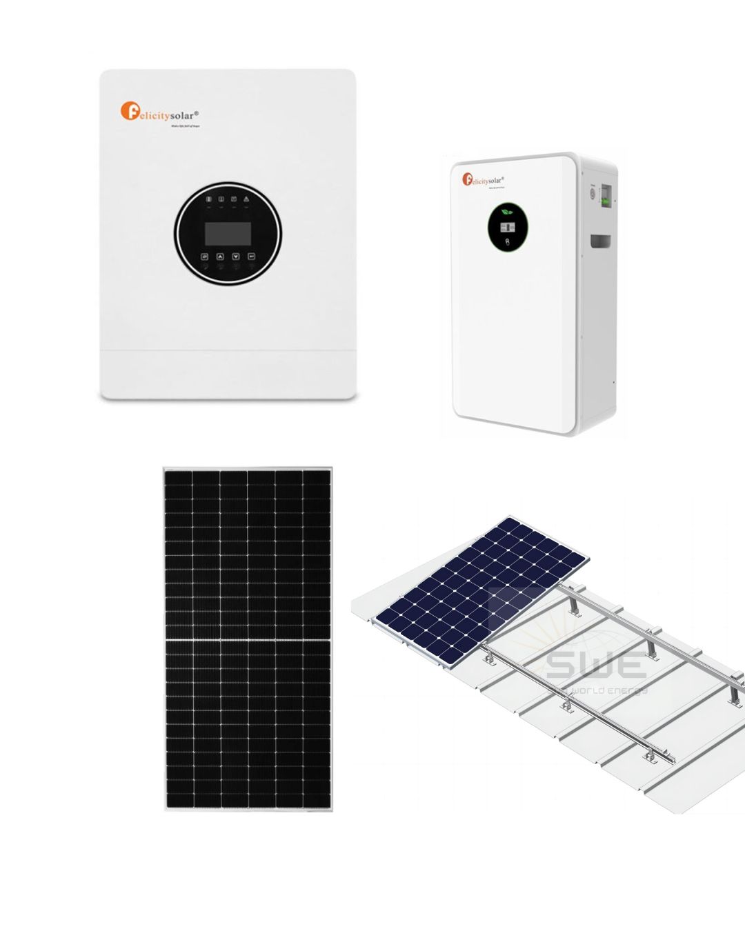 Kit solar batería AISLADA paneles 8000W FELICITY,0,8 – 1,5 kWh por hora