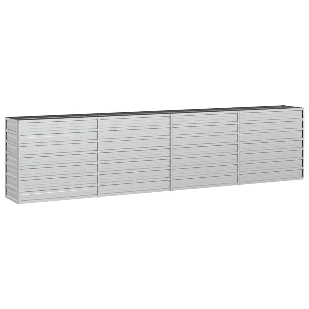 vidaXL arriate de acero galvanizado plateado 320x40x77 cm