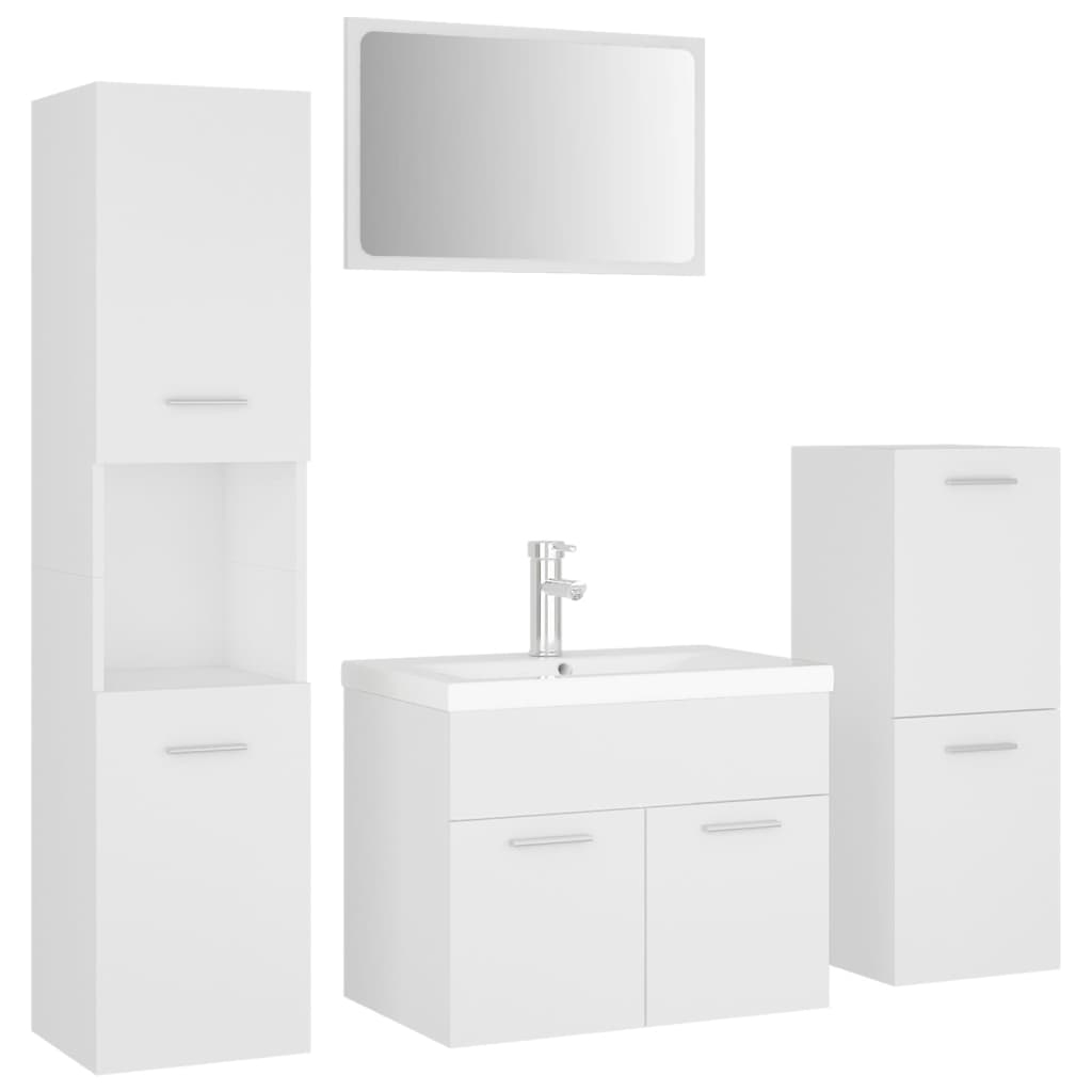 vidaXL juego de muebles de baño madera de ingeniería blanco