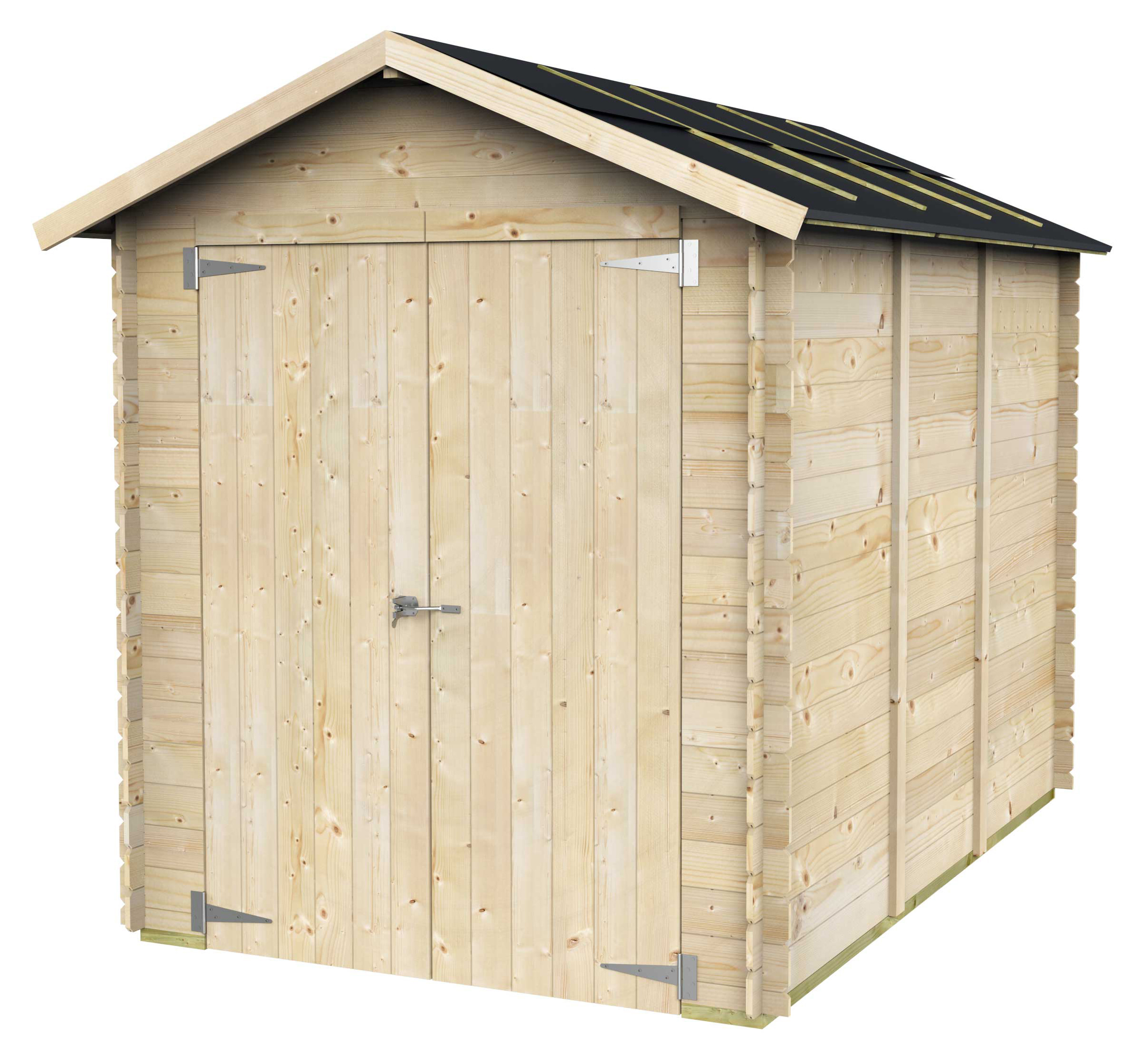 Alce - caseta bh16 fiamma 178x273 madera abeto, puerta doble, sin suelo