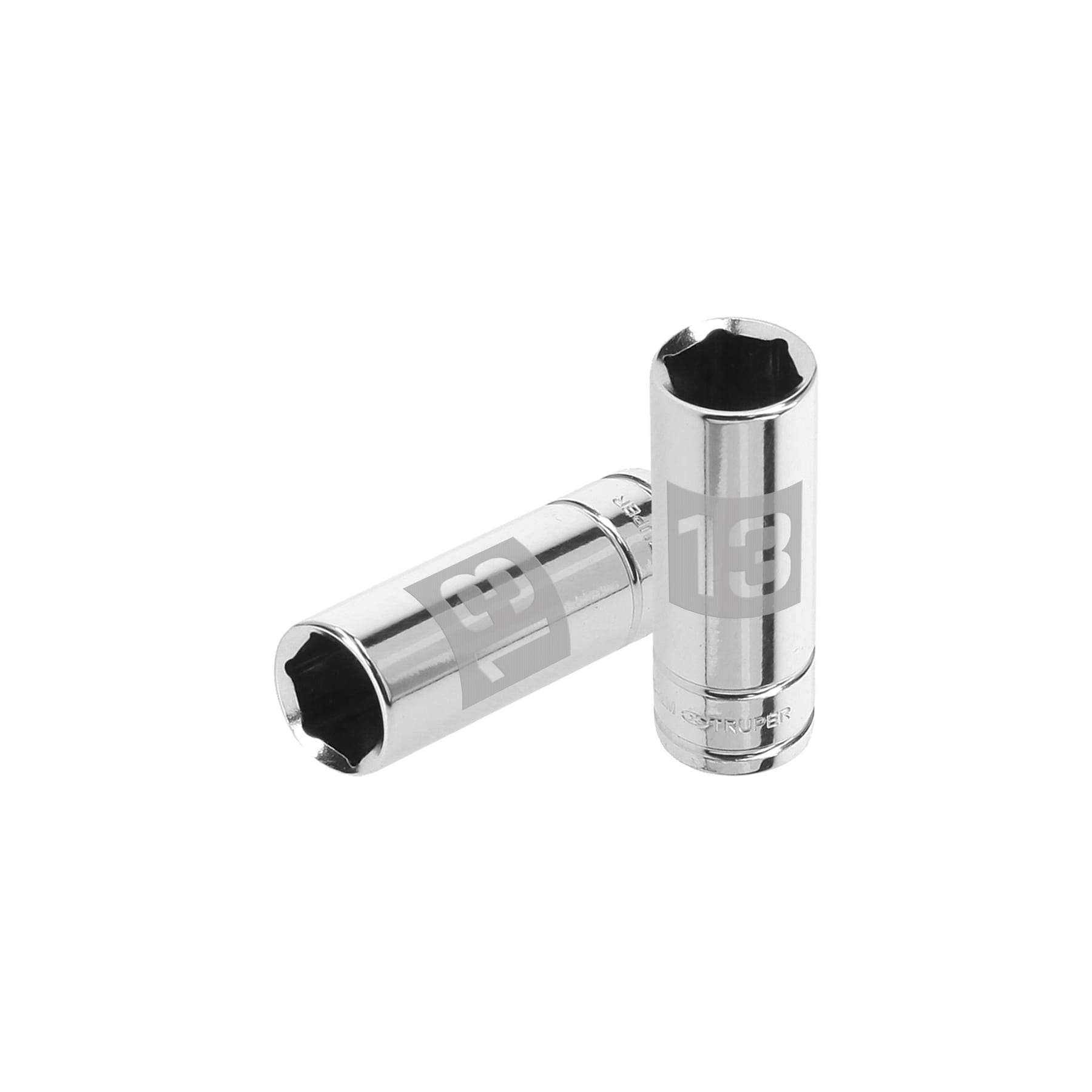 Llave vaso hexagonal larga, cuadro 1/4" - 13 mm
