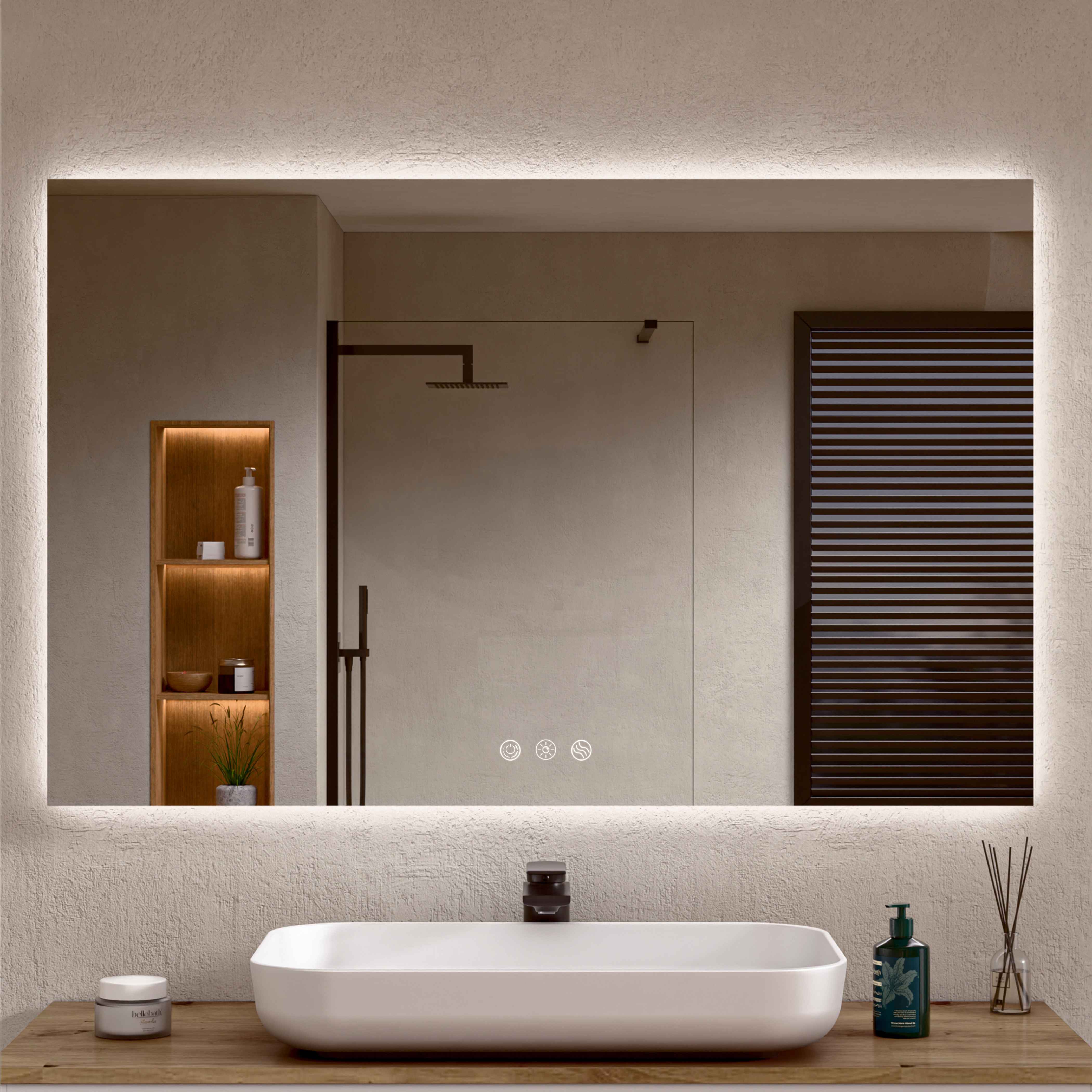 Espejo baño LED regulable antivaho 80 x 120 cm (al x an) bellobath