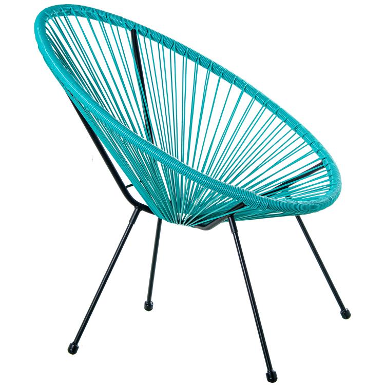 Sillon exterior acero, mimbre sintetico (pe) azul