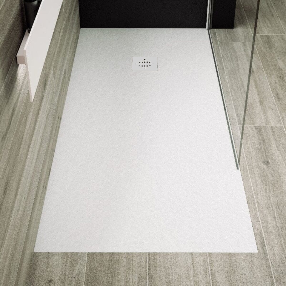 Plato de ducha pizarra pure blanco 80x150 cm rejilla color