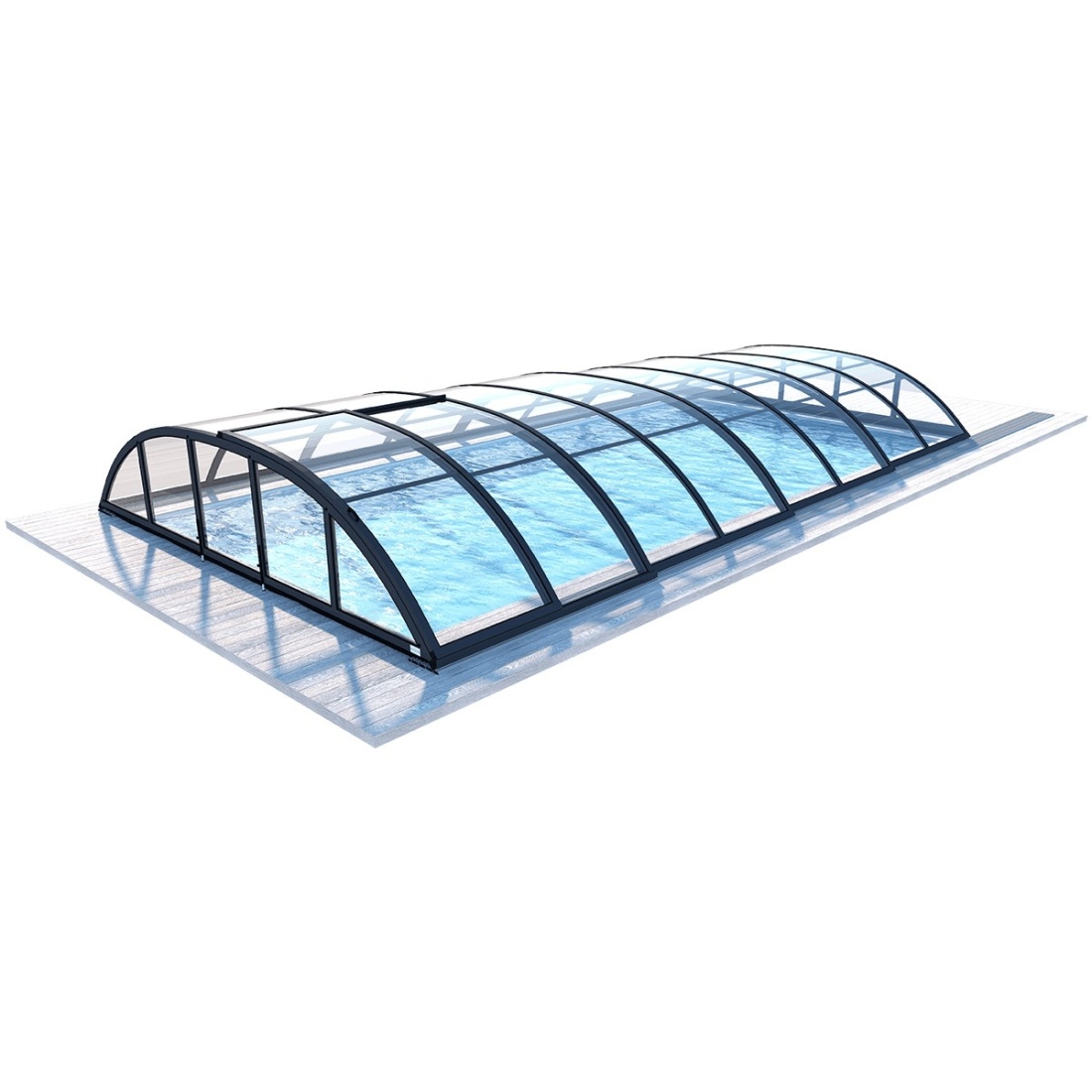 Cubierta para piscinas - 7.43x3.5 m - policarbonato compacto de 3 mm