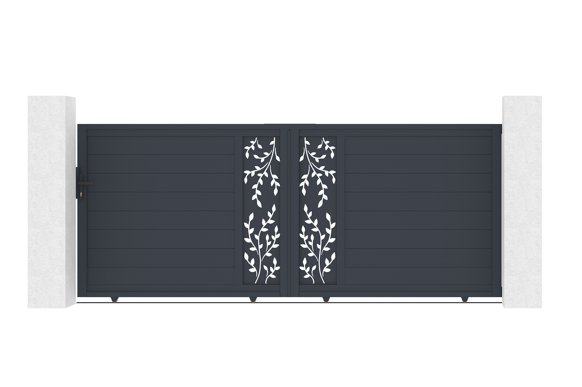 Puerta corredera folya aluminio gris 3,5x1,4 m