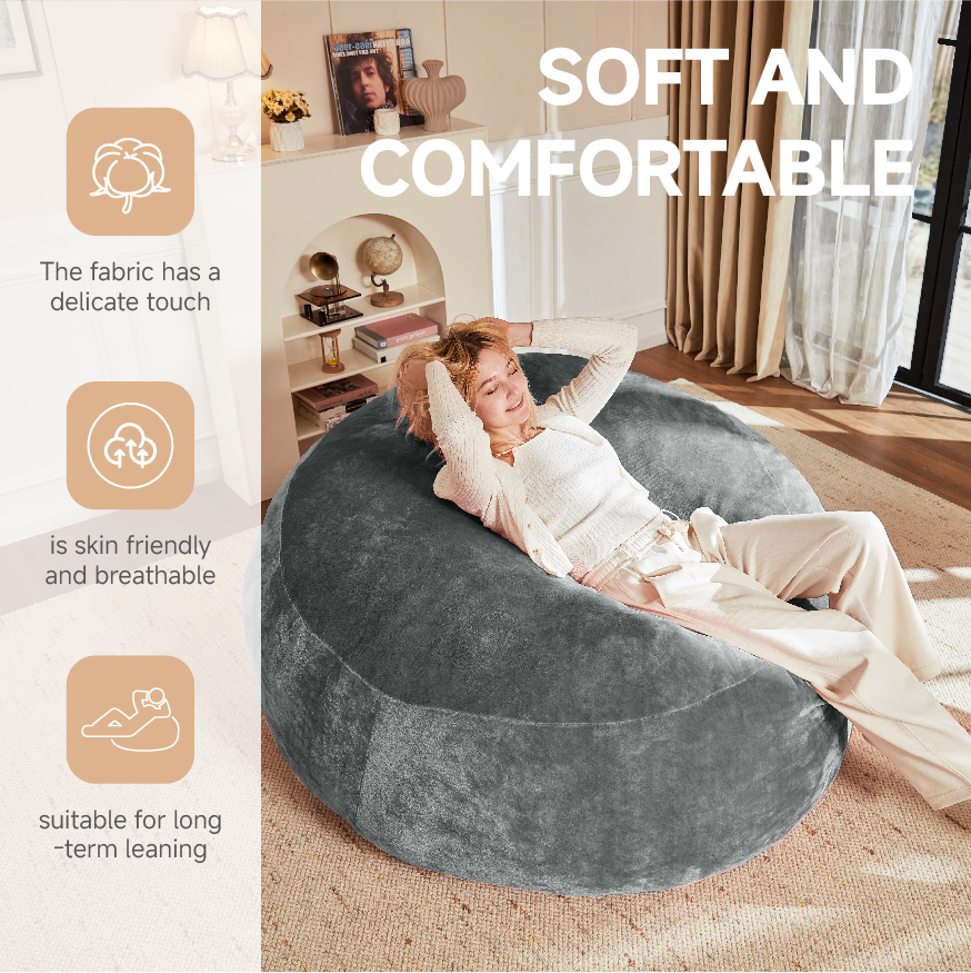 Sillón puff plegable espuma gris oscuro 1 plaza