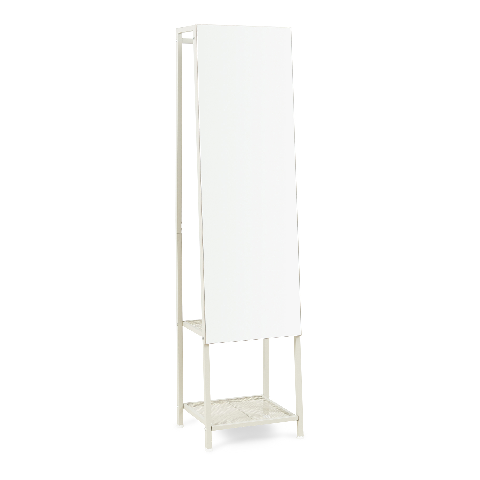 Espejo de pie y perchero 2 en 1 klilbojle 160x40x35 cm - oatmeal [en.casa]