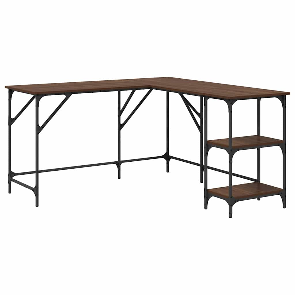 vidaXL escritorio madera de ingeniería roble marrón 139x139x75 cm