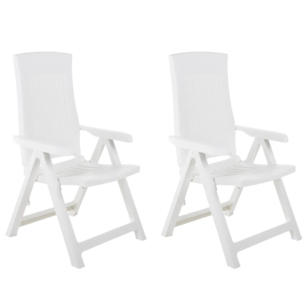 vidaXL sillas de jardín reclinables 2 unidades plástico blanco