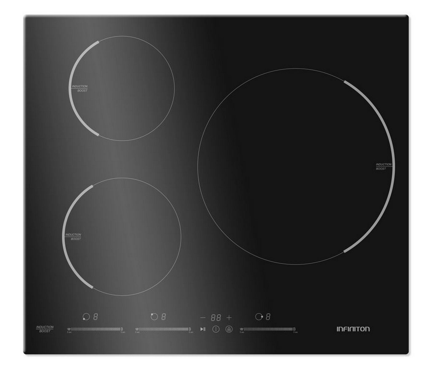 Inducción infiniton ind-3nta – 9 niveles, 3 zonas, boosr, slide touch, 60cm