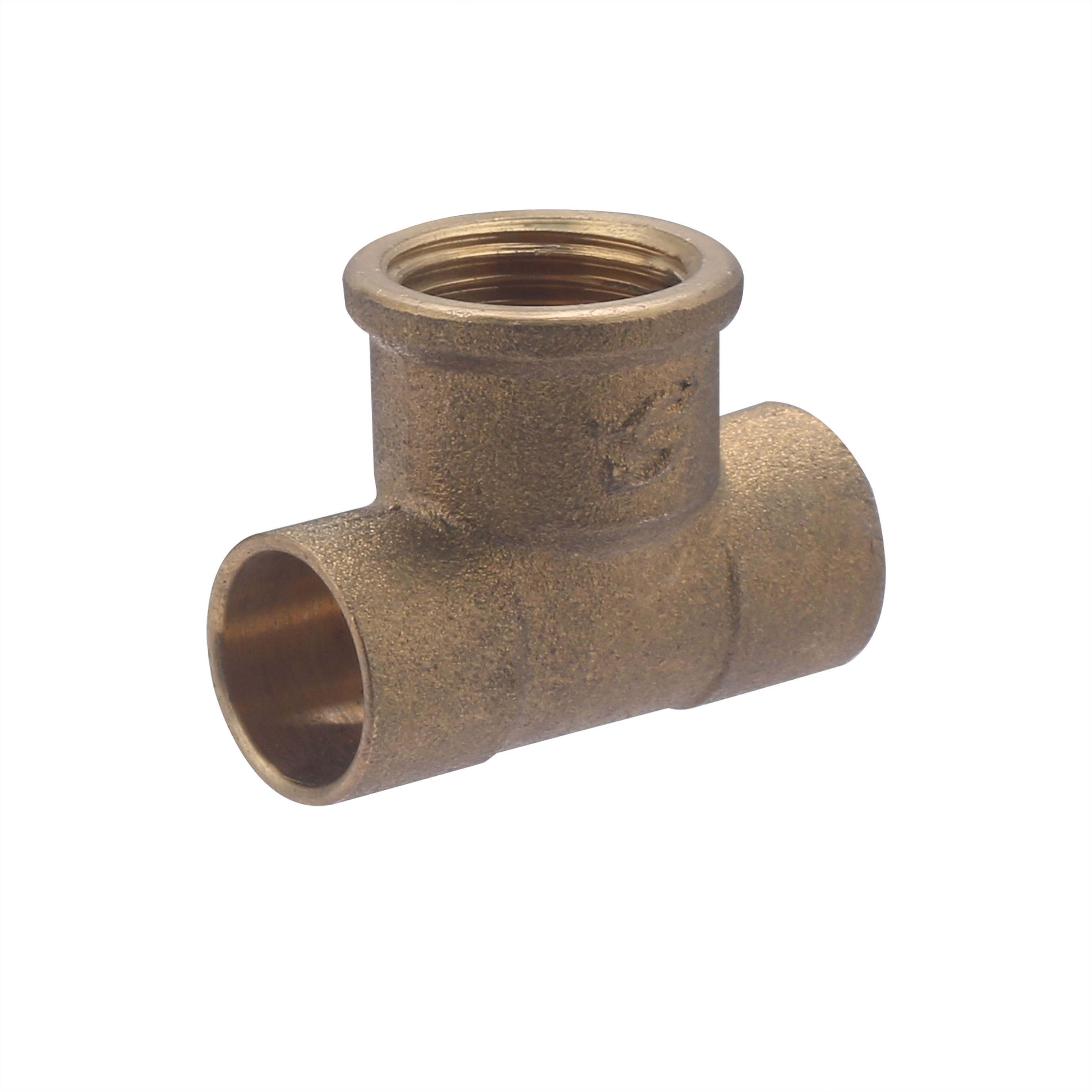 Conector de latón para soldar ø16 - té hembra en el centro 1/2