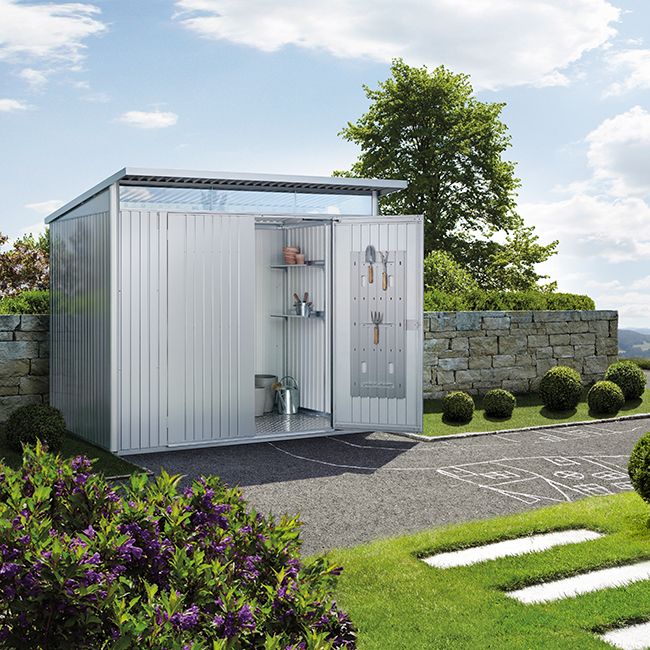 Caseta metalica biohort jardin avantgarde eco a6 color plata