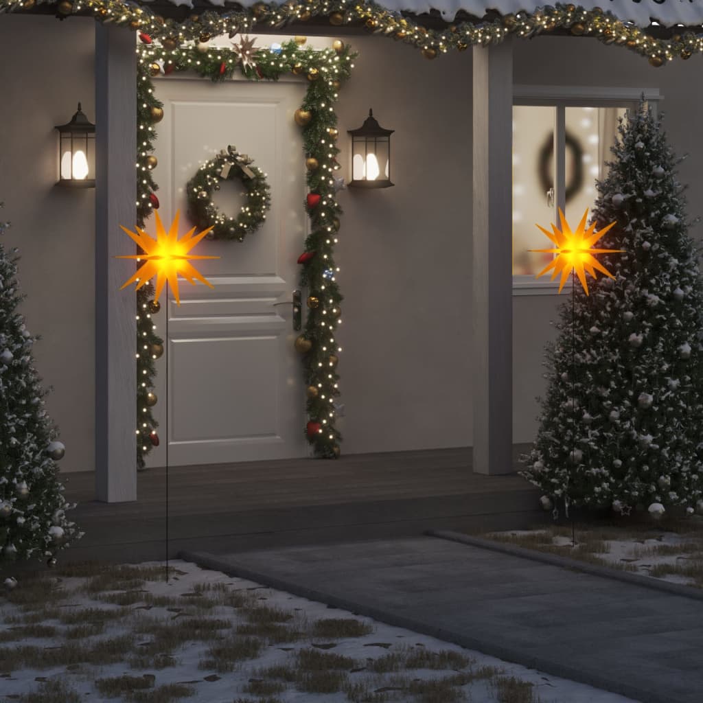 Lámpara de navidad LED plegable 3 unidades amarillo 57 cm es2537