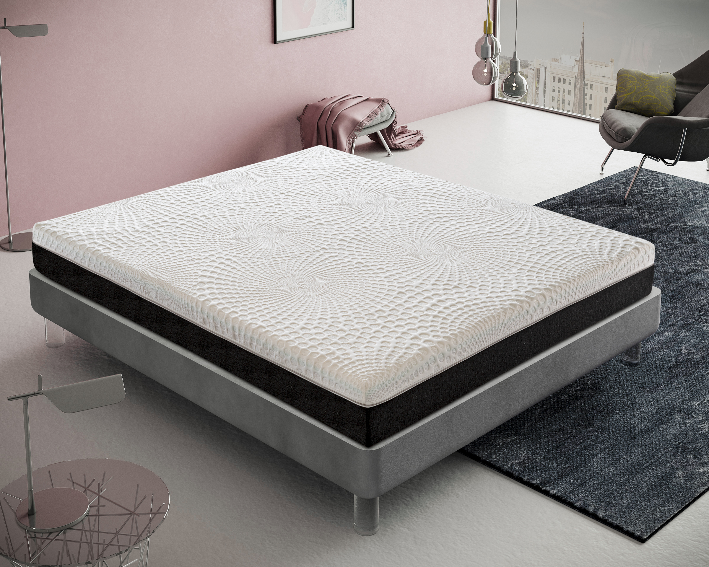 Colchón 90x200 muelles viscoelástico alto 20 cm ortopédico funda extraìble