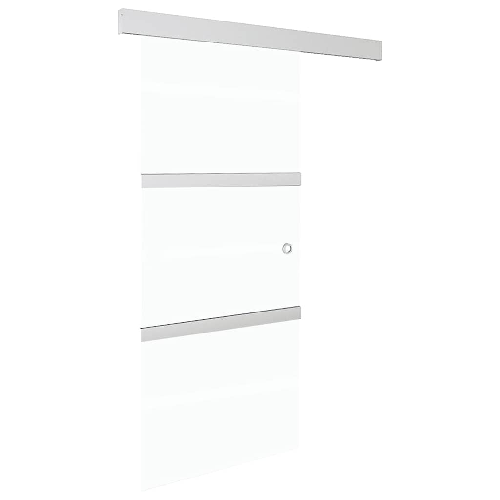 vidaXL puerta corredera vidrio esg y aluminio plateado 90x212 cm