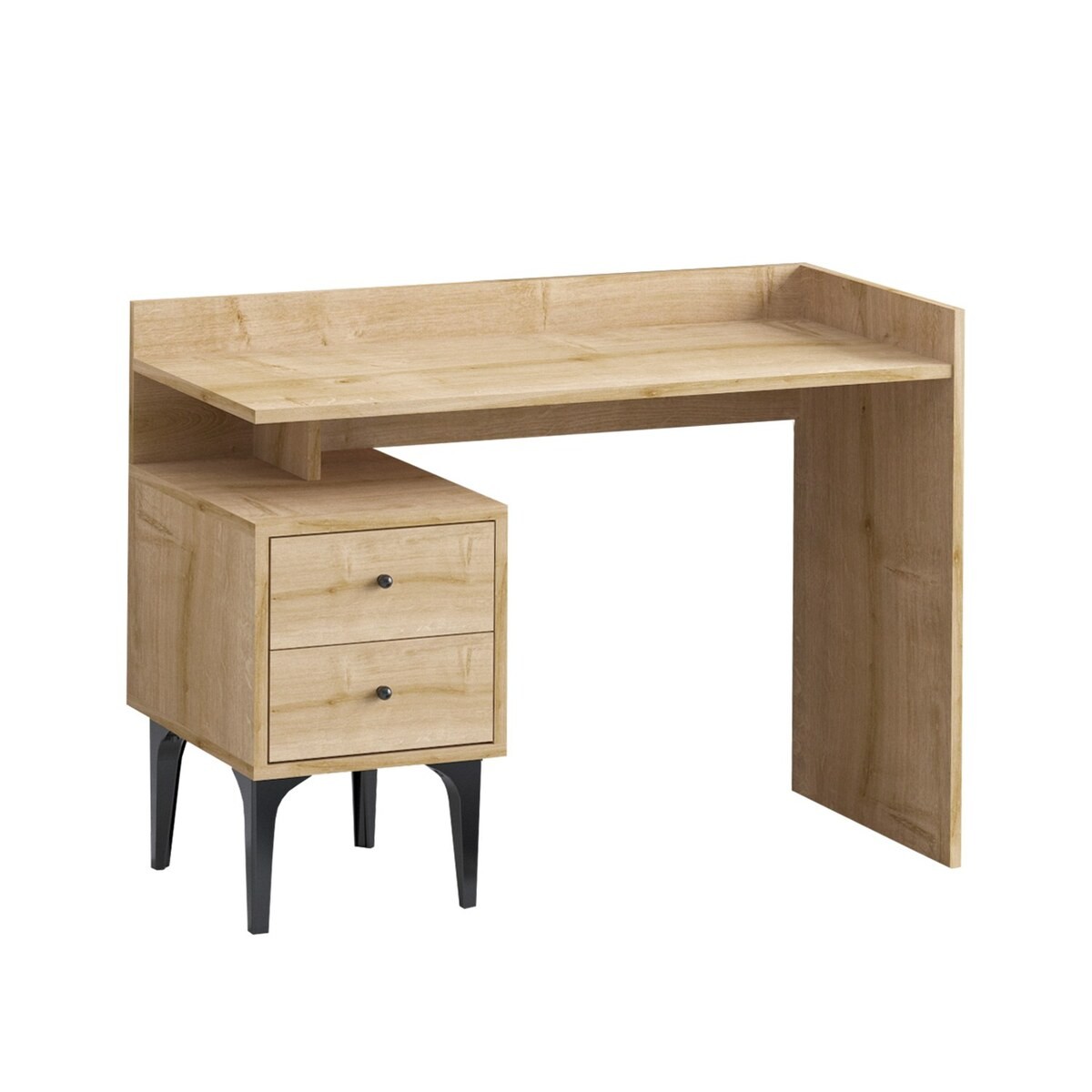 Escritorio con almacenamiento 2 cajones decor roble l100 cm