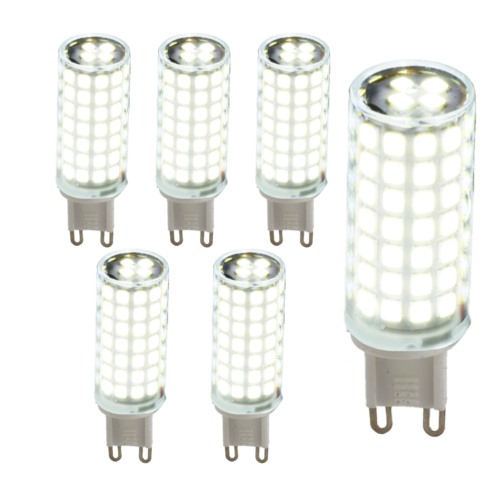 Pack 6 bombillas LED g9 6w 6000k blanco frío