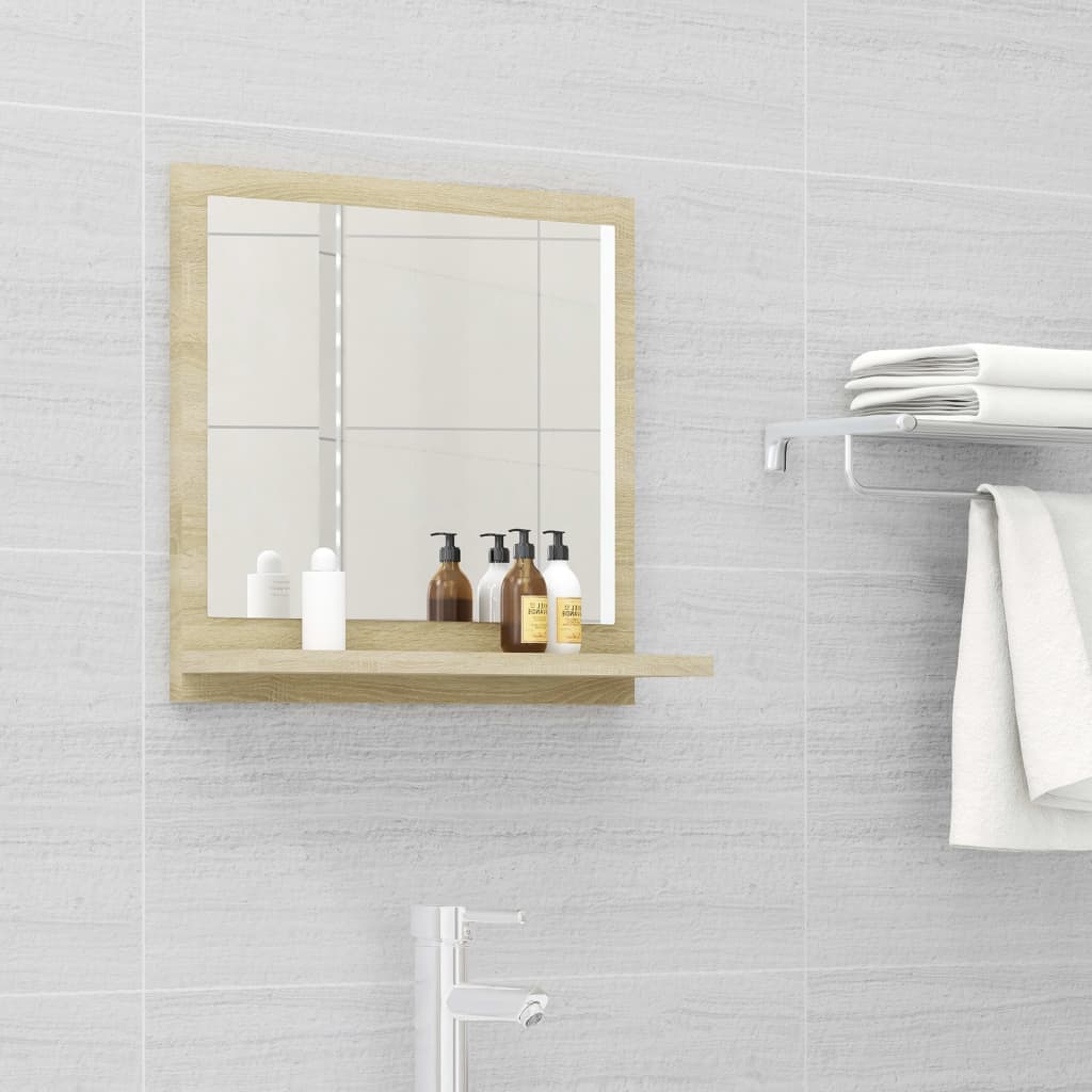 Espejo de baño madera contrachapada color roble 40x10,5x37 cm es5098