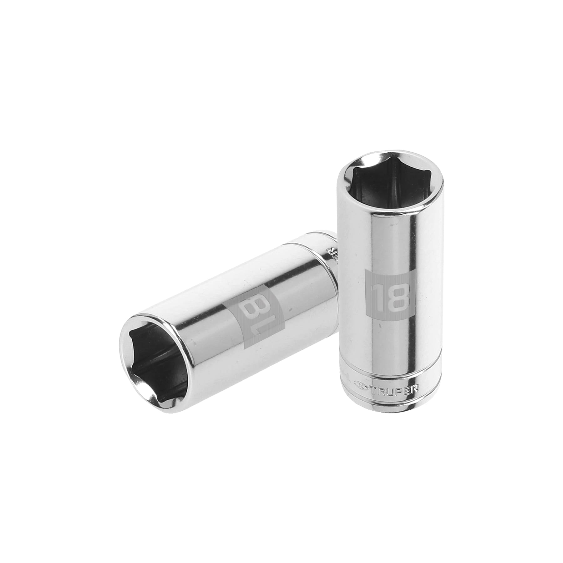Llave vaso hexagonal larga, cuadro 3/8" - 18 mm