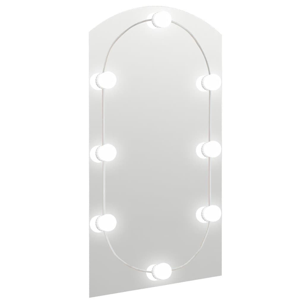 vidaXL espejo con luces LED vidrio arco 90x45 cm